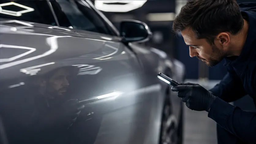 Controllo della carrozzeria con luce radente